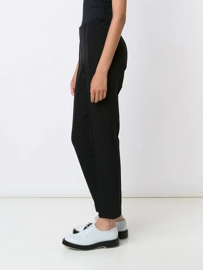 Shop Lafayette 148 Straight Cropped Trousers In Black