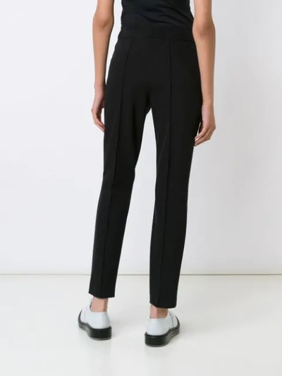 Shop Lafayette 148 Straight Cropped Trousers In Black