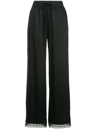 Shop Mm6 Maison Margiela Flared Lace Trousers In Black