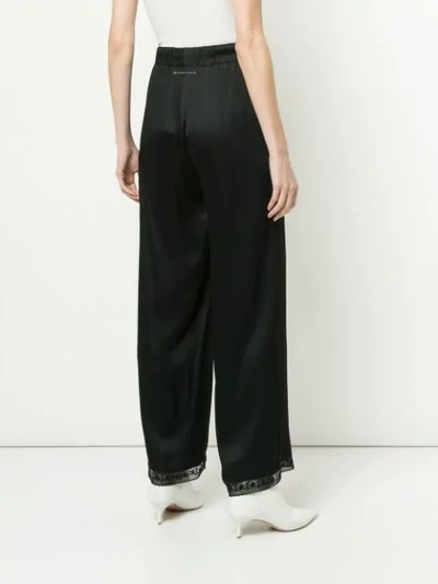 Shop Mm6 Maison Margiela Flared Lace Trousers In Black