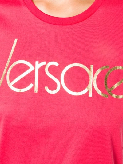 Shop Versace Sleeveless Vintage Logo Top In Red