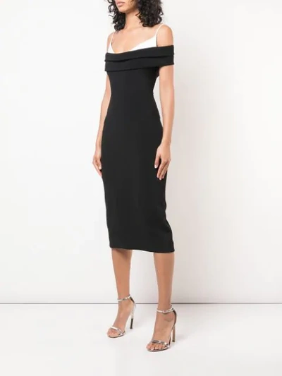 CUSHNIE OFF-SHOULDER MIDI DRESS - 黑色