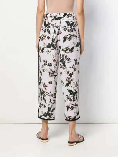 Shop Diane Von Furstenberg Floral Cropped Trousers In Pink