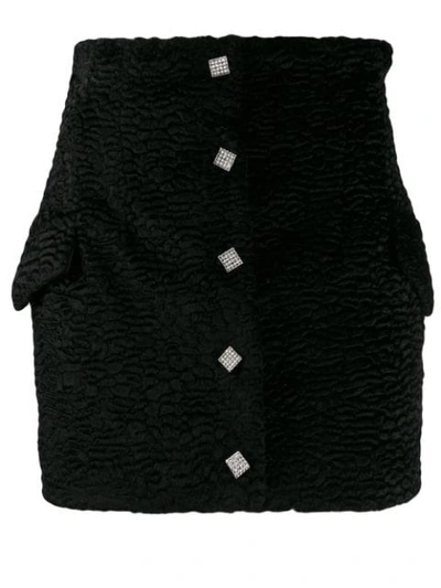 Shop Giuseppe Di Morabito High-waist Textured Mini Skirt In 10 Black