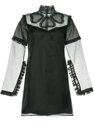 Shop Macgraw Queen Of Hearts Silk Dress In Black