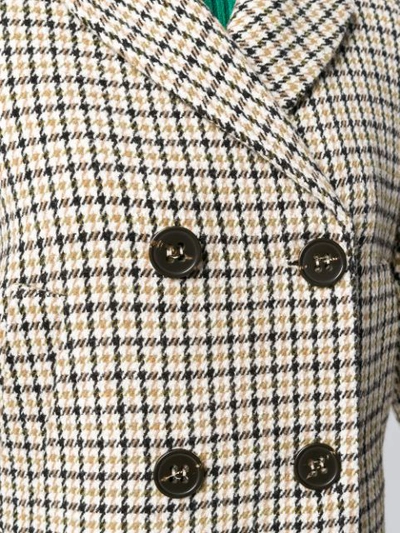 Shop Semicouture Checked Double Breasted Jacket In Neutrals