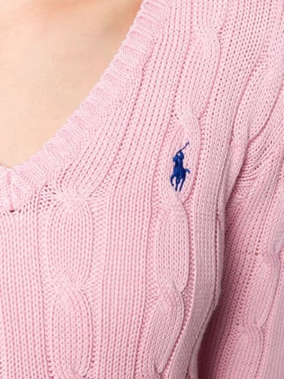 Shop Polo Ralph Lauren Cable Knit Pullover In Pink