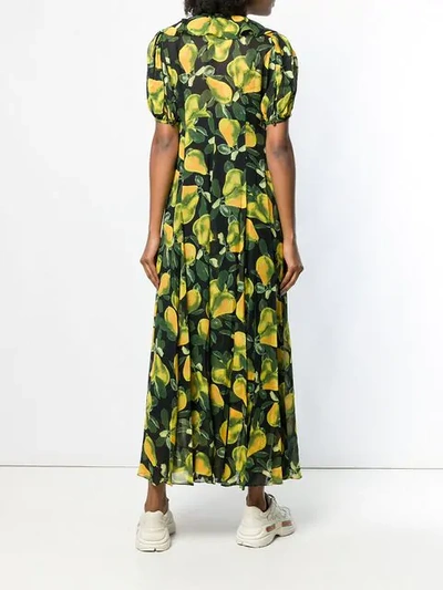 Shop Marc Jacobs Pear Print Long Dress In Green