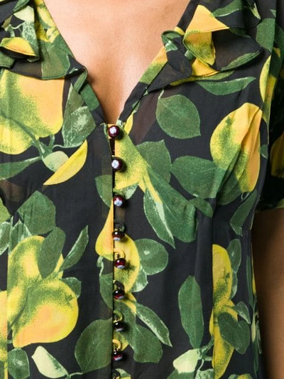 Shop Marc Jacobs Pear Print Long Dress In Green