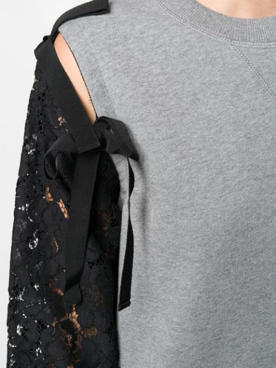 Shop N°21 Nº21 Lace Detailed Sweatshirt - Grey