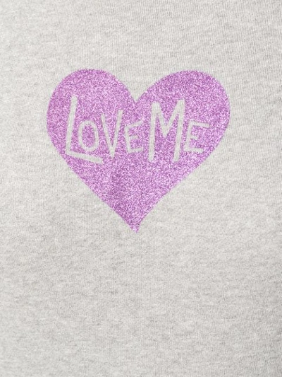 Shop Alexa Chung Glitter Heart Print Sweatshirt In Grey