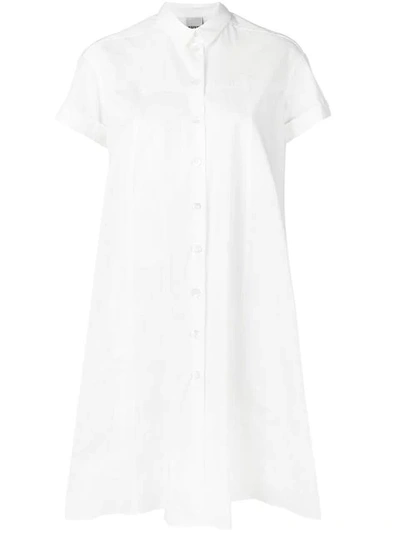 Shop Aspesi Short Sleeved Shirt Dress In White