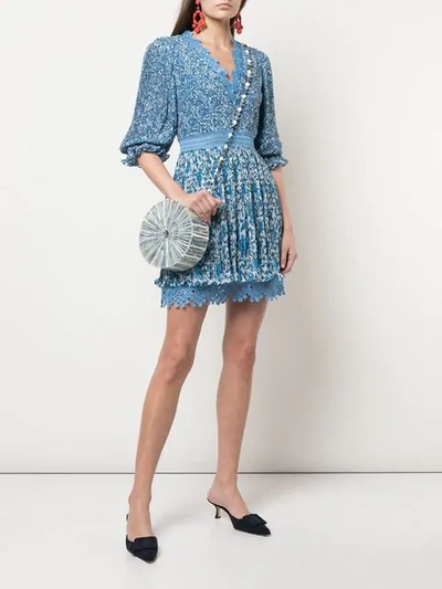 Shop Alice And Olivia Jonna Dress In Blue