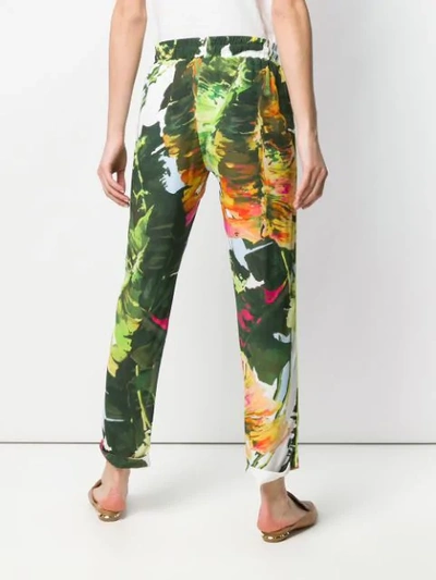 Shop Blugirl Printed Tapered Trousers In Green