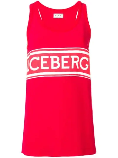 Shop Iceberg Logo Tank Top - Red