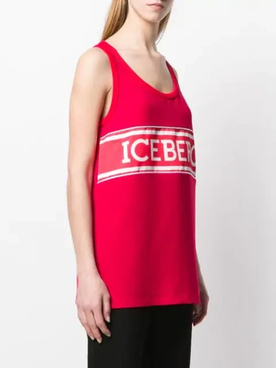 ICEBERG LOGO TANK TOP - 红色