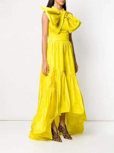 Shop Talbot Runhof Toucan Evening Dress In Yellow