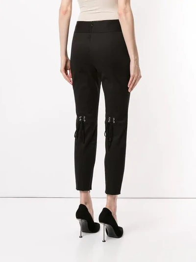 Shop Alexander Mcqueen Lace-up Detail Skinny Trousers In Black