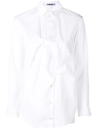 Shop Chalayan Pinch Detail Shirt In White