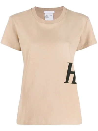 Shop Helmut Lang Logo Printed T-shirt In Ycq Noble Tan