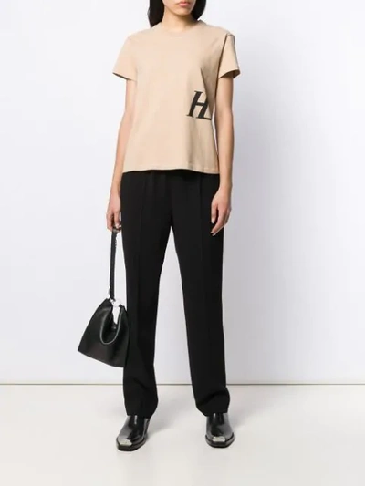 Shop Helmut Lang Logo Printed T-shirt In Ycq Noble Tan