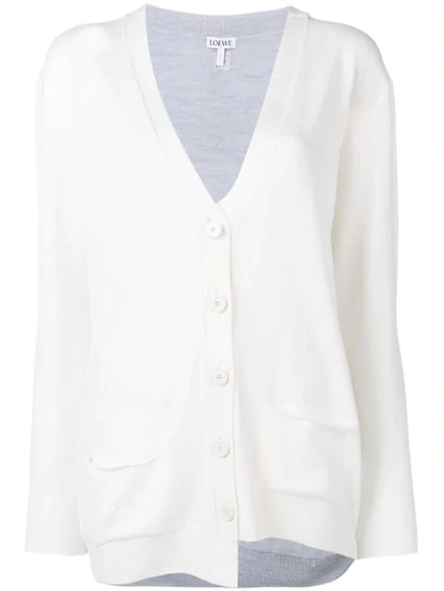 Shop Loewe Deconstructed Cardigan In White