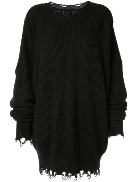 unraveled sweater dress