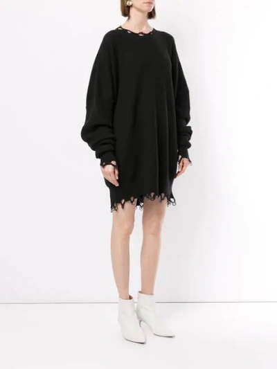 Shop Ben Taverniti Unravel Project Ribbed Sweater Dress In Black