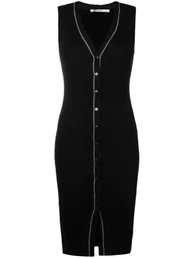 Shop Alexander Wang T Sleeveless Rib Knit Dress In Black