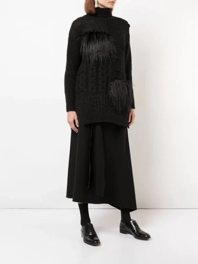 Shop Simone Rocha Faux Fur Detail Jumper - Black