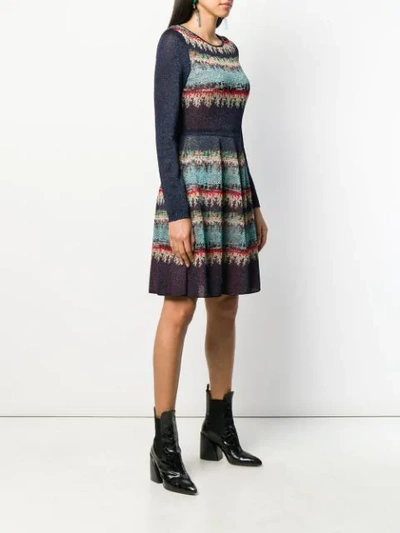 Shop Missoni Abstract Pattern Midi Dress In Purple