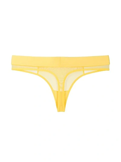 Shop Calvin Klein Semi-transparenter Tanga - Gelb In Yellow