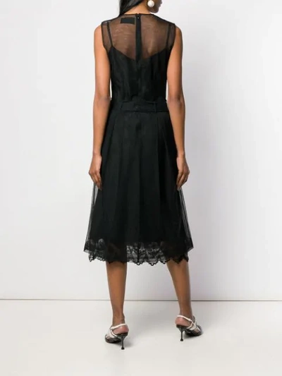 Shop Simone Rocha Belted Waist Tulle Dress In Black