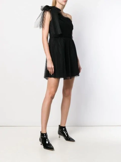 Shop Red Valentino One Shoulder Dress In Black