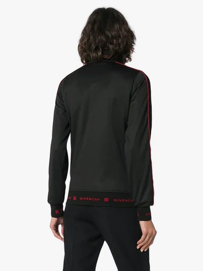 Shop Givenchy Logo Embroidered Track Jacket In Black