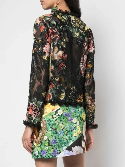Shop Dolce & Gabbana Floral Print Blouse In Black