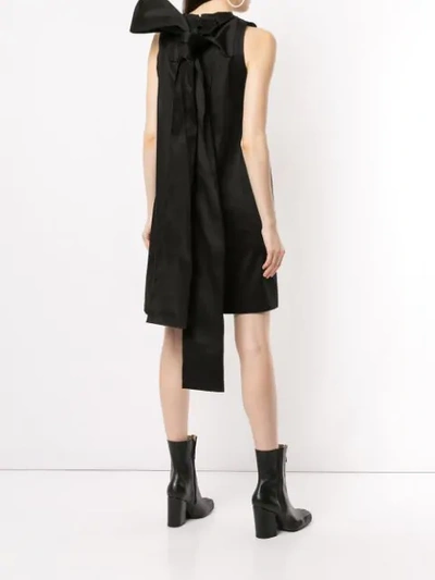 Shop Yang Li Bow Mini Dress In Black