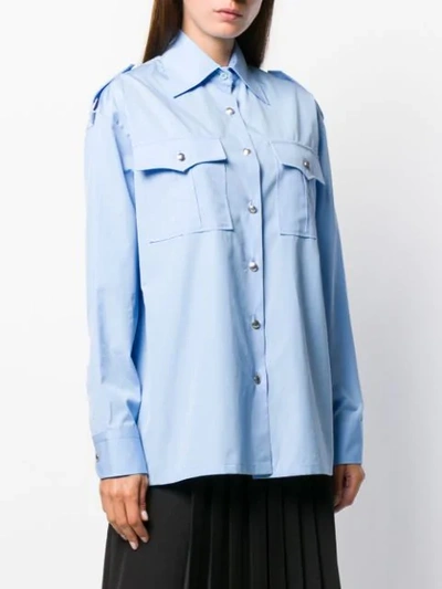 Shop Prada Classic Pocket Shirt In Blue