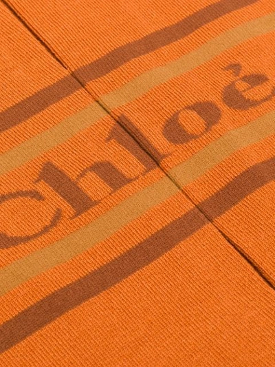 Shop Chloé Over-the-knee Logo Socks - Orange