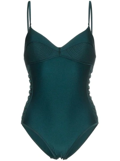 Shop Zimmermann Melody Bullet Cutout Swimsuit In Green