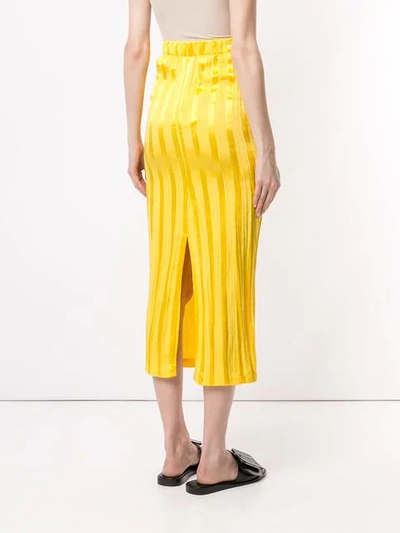 Shop Zero + Maria Cornejo Striped Pencil Skirt In Smile Yellow