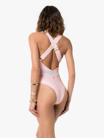 Shop Ambra Maddalena Jenny Bond Swimsuit In Pink