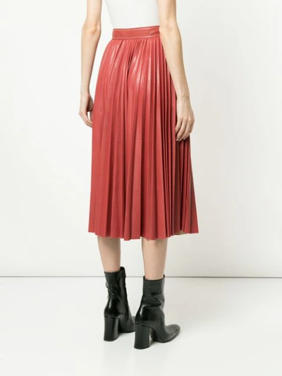 Shop System Pleated Midi Skirt - Red
