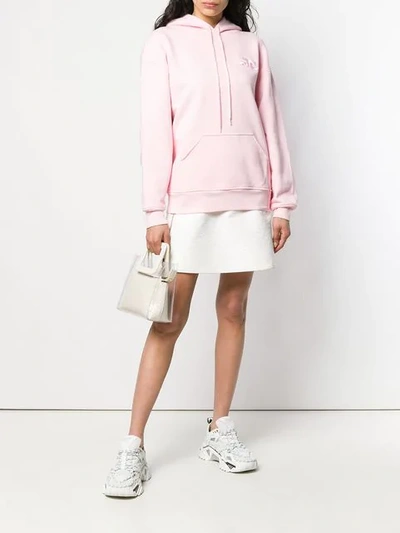 Shop Courrèges Embroidered Logo Hoodie In Pink