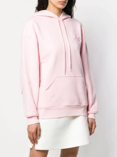 Shop Courrèges Embroidered Logo Hoodie In Pink