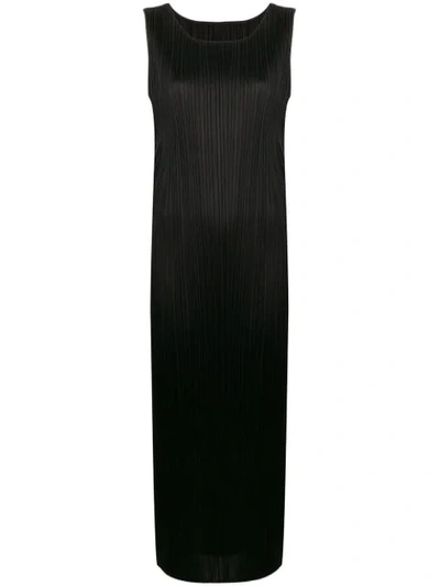 Shop Issey Miyake Sleeveless Long Dress In Black