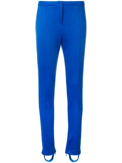 Shop Gucci Stirrup Jersey Leggings In Blue