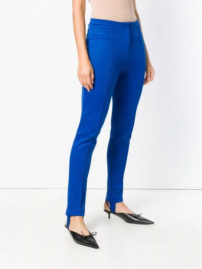 Shop Gucci Stirrup Jersey Leggings In Blue