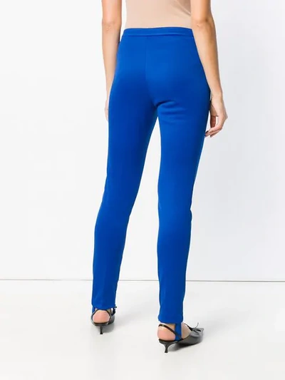 Shop Gucci Stirrup Jersey Leggings In Blue