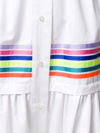 Shop Mira Mikati Stripe Panel Tiered Skirt In White